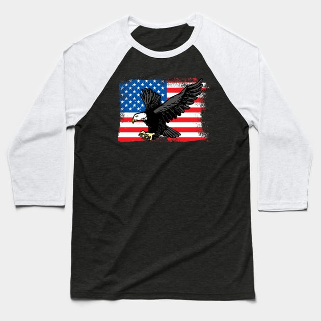 Patriotic Eagle Baseball T-Shirt by Graphico